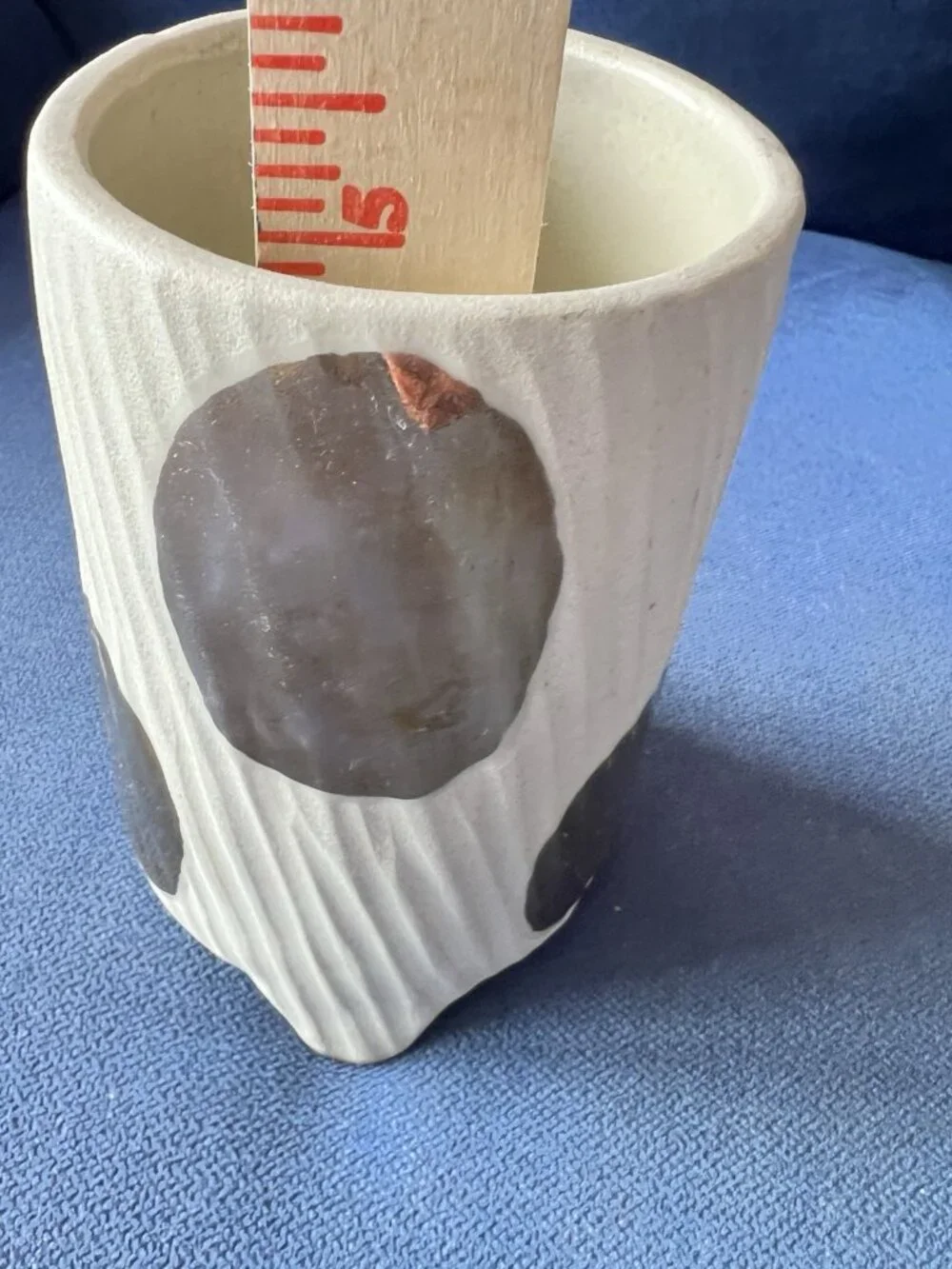 Glowing Arbor Bridget Bodenham Ceramic Flower Vase ANTHROPOLOGIE Cream Gold 6